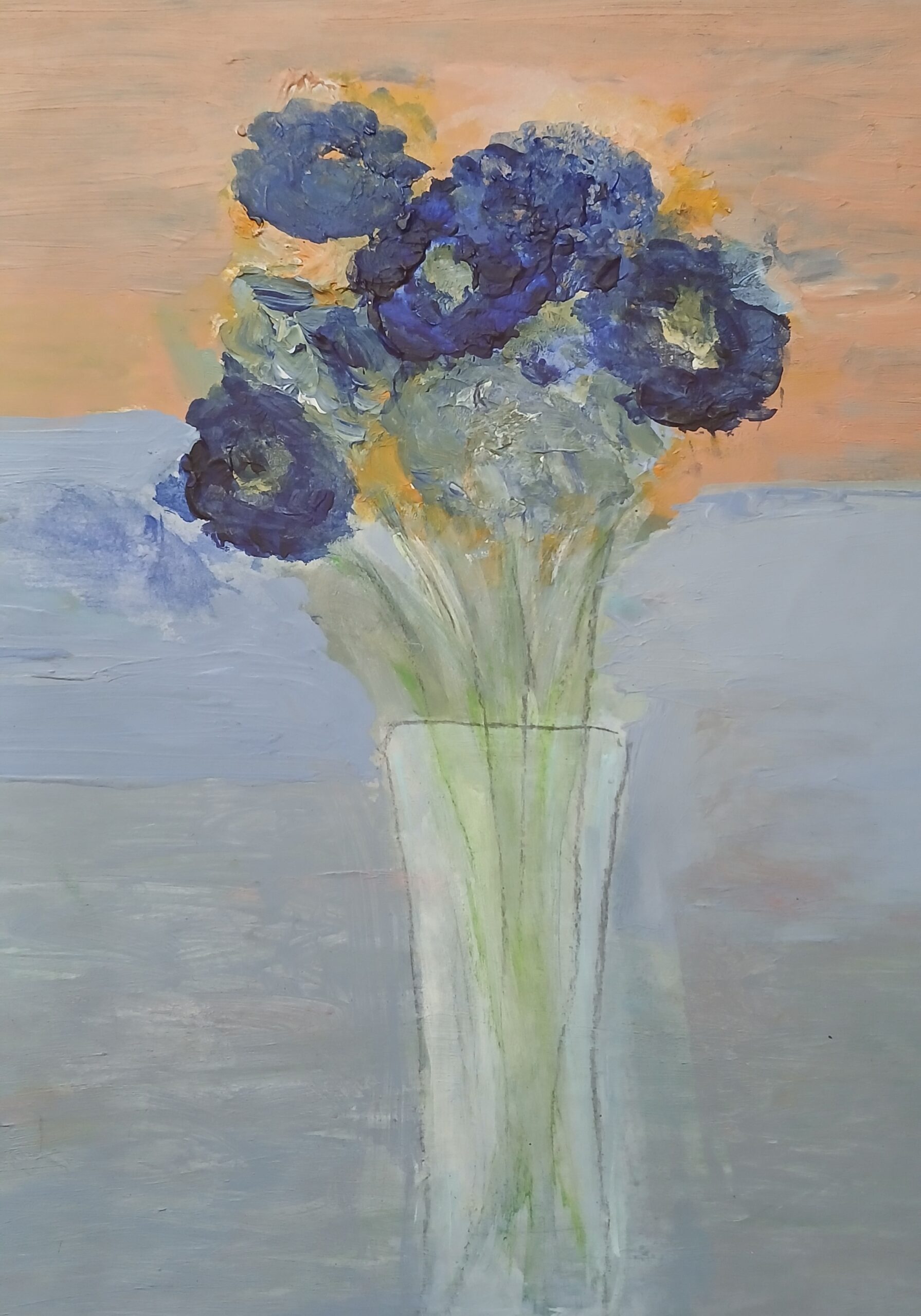 Blue-And-Orange-Flowers-Acrylic-On-Paper-5be8f3c0c4b5f8f79cc83615047bba56 Karen Holt Art